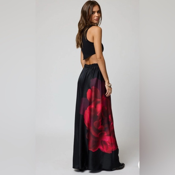 Stillwater The Widest Leg Pants Midnight Rose Floral Black Red Large NWT Boho - Picture 4 of 11